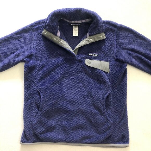 Patagonia Women HDX Purple Gray Retool Snap T Fleece Jacket Pullover Top 25441 S - Picture 5 of 12